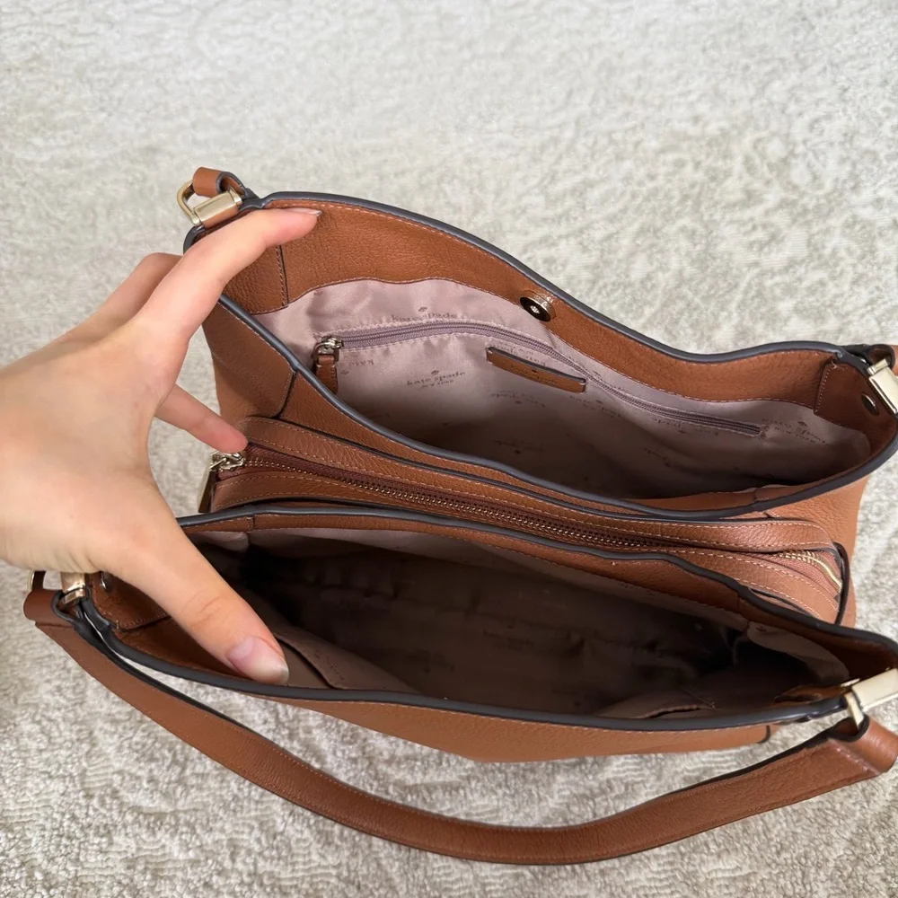 Kate Spade Leila Triple Compartment Shoulder Bag / Warm Brown / BRAND NEW / NWT - Picture 5 of 8